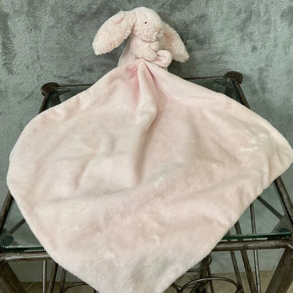 Jellycat Bashful Pink Bunny Soother Plush Lovie Security Blanket For Infant - Picture 5 of 11